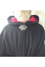 Cloakmakers.com 5603-Black Angora Wool Cloak w/ Red Velvet Hood Lining