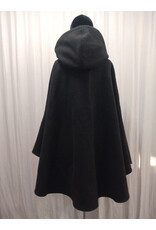 Cloakmakers.com 5606-Washable Black All Wool Cloak w/ Purple Hood Lining and Purple Pockets