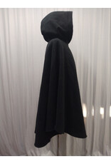 Cloakmakers.com 5606-Washable Black All Wool Cloak w/ Purple Hood Lining and Purple Pockets