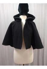 Cloakmakers.com 5607-Washable All Wool Black Cloak w/ Black Hood Lining & Pockets and Turtle Embroidery!