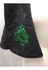 Cloakmakers.com 5607-Washable All Wool Black Cloak w/ Black Hood Lining & Pockets and Turtle Embroidery!