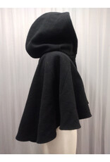 Cloakmakers.com 5607-Washable All Wool Black Cloak w/ Black Hood Lining & Pockets and Turtle Embroidery!