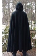 Cloakmakers.com 5609-Washable 100% Black Wool Cloak w/ Burgundy Hood Lining