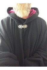 Cloakmakers.com 5609-Washable 100% Black Wool Cloak w/ Burgundy Hood Lining