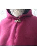Cloakmakers.com 5610-Washable Raspberry Faux Wool Cloak w/ Black Velvet Hood Lining & Pockets