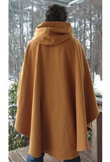 Cloakmakers.com 5611-Washable Amber Wool Blend Cloak w/ Black Velvet Hood Lining & Pale Yellow Pockets