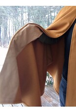 Cloakmakers.com 5611-Washable Amber Wool Blend Cloak w/ Black Velvet Hood Lining & Pale Yellow Pockets