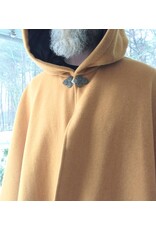 Cloakmakers.com 5611-Washable Amber Wool Blend Cloak w/ Black Velvet Hood Lining & Pale Yellow Pockets