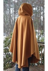 Cloakmakers.com 5611-Washable Amber Wool Blend Cloak w/ Black Velvet Hood Lining & Pale Yellow Pockets