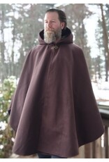 Cloakmakers.com 5614-Washable Brown Polyester Cloak w/ Olive Green Hood Lining & Pockets