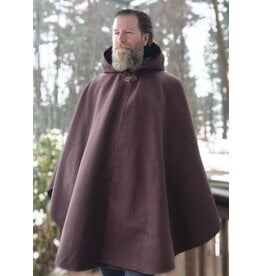 Cloakmakers.com 5614-Washable Brown Polyester Cloak w/ Olive Green Hood Lining