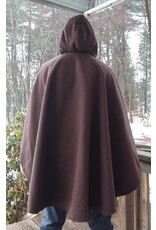 Cloakmakers.com 5614-Washable Brown Polyester Cloak w/ Olive Green Hood Lining & Pockets