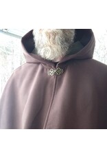 Cloakmakers.com 5614-Washable Brown Polyester Cloak w/ Olive Green Hood Lining & Pockets