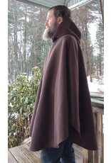 Cloakmakers.com 5614-Washable Brown Polyester Cloak w/ Olive Green Hood Lining & Pockets