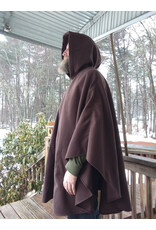 Cloakmakers.com 5614-Washable Brown Polyester Cloak w/ Olive Green Hood Lining & Pockets