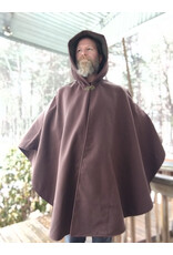 Cloakmakers.com 5614-Washable Brown Polyester Cloak w/ Olive Green Hood Lining & Pockets