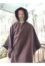 Cloakmakers.com 5614-Washable Brown Polyester Cloak w/ Olive Green Hood Lining & Pockets