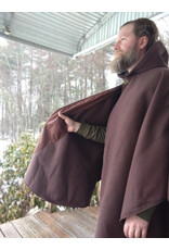 Cloakmakers.com 5614-Washable Brown Polyester Cloak w/ Olive Green Hood Lining & Pockets