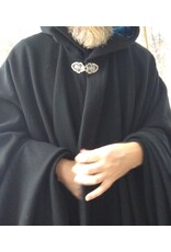 Cloakmakers.com 5615-Washable Wool Black Cloak w/ Blue Velvet Hood Lining