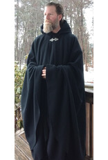 Cloakmakers.com 5617-Washable All Wool Black Cloak w/ Gray Moleskin Hood Lining
