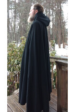 Cloakmakers.com 5617-Washable All Wool Black Cloak w/ Gray Moleskin Hood Lining