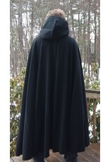 Cloakmakers.com 5617-Washable All Wool Black Cloak w/ Gray Moleskin Hood Lining
