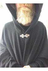 Cloakmakers.com 5617-Washable All Wool Black Cloak w/ Gray Moleskin Hood Lining