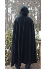 Cloakmakers.com 5617-Washable All Wool Black Cloak w/ Gray Moleskin Hood Lining