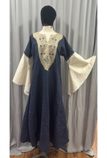 Cloakmakers.com G1193 - Navy Blue Linen Gown W/ Archery Embroidery