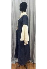 Cloakmakers.com G1193 - Navy Blue Linen Gown W/ Archery Embroidery