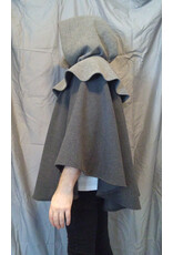Cloakmakers.com 5541-Short Grey Wool Blend Cloak w/ Light Grey Mantel and Pockets