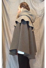 Cloakmakers.com 5541-Short Grey Wool Blend Cloak w/ Light Grey Mantel and Pockets
