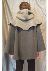 Cloakmakers.com 5541-Short Grey Wool Blend Cloak w/ Light Grey Mantel and Pockets