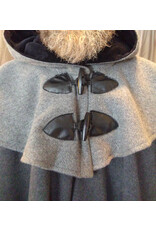Cloakmakers.com 5541-Short Grey Wool Blend Cloak w/ Light Grey Mantel and Pockets