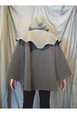 Cloakmakers.com 5541-Short Grey Wool Blend Cloak w/ Light Grey Mantel and Pockets