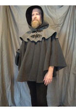 Cloakmakers.com 5541-Short Grey Wool Blend Cloak w/ Light Grey Mantel and Pockets