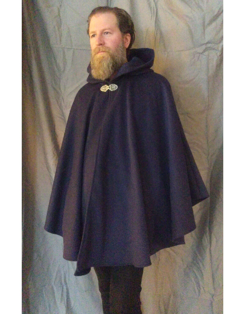 Cloakmakers.com 5620-Dusty Royal Blue Cloak w/ Blue Hood Lining & Pockets
