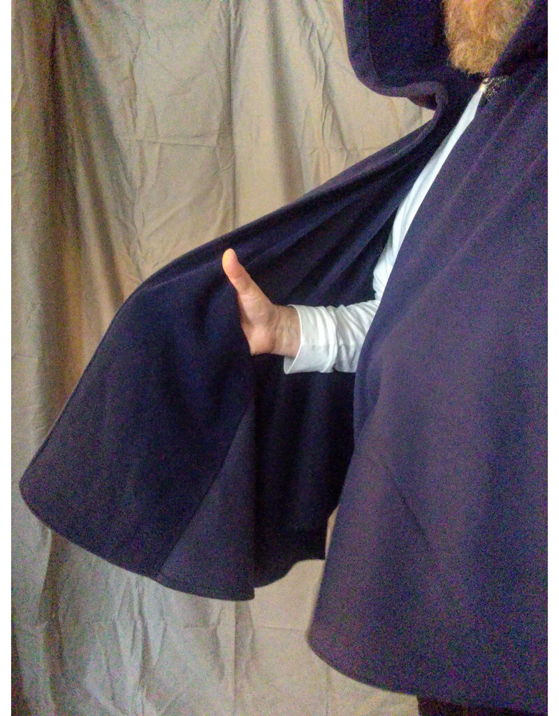 Cloakmakers.com 5620-Dusty Royal Blue Cloak w/ Blue Hood Lining & Pockets