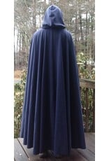 Cloakmakers.com 5622-Dusty Royal Blue Wool Blend Cloak w/ Black Velvet Hood Lining
