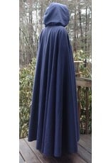 Cloakmakers.com 5622-Dusty Royal Blue Wool Blend Cloak w/ Black Velvet Hood Lining