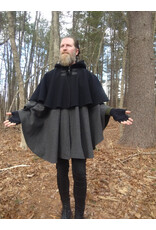 Cloakmakers.com 5481 - Washable Mantle Ruana Cloak w/ Grey Velvet Hood Lining
