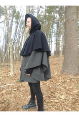 Cloakmakers.com 5481 - Washable Mantle Ruana Cloak w/ Grey Velvet Hood Lining