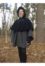 Cloakmakers.com 5481 - Washable Mantle Ruana Cloak w/ Grey Velvet Hood Lining