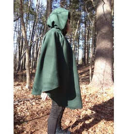 Cloakmakers.com 5624-Washable Hunter Green Polyester Cloak w/ Square Celtic Knot Clasp