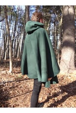 Cloakmakers.com 5624-Washable Hunter Green Faux Wool Cloak w/ Square Celtic Knot Clasp