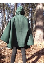 Cloakmakers.com 5624-Washable Hunter Green Faux Wool Cloak w/ Square Celtic Knot Clasp