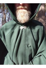Cloakmakers.com 5624-Washable Hunter Green Faux Wool Cloak w/ Square Celtic Knot Clasp