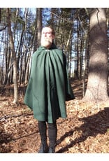 Cloakmakers.com 5624-Washable Hunter Green Faux Wool Cloak w/ Square Celtic Knot Clasp
