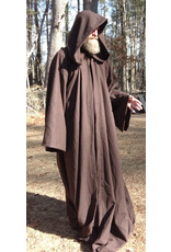 Cloakmakers.com R556-Washable Brown Wool Blend Robe of Generous Size w/ Hook & Eye Closure