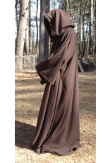 Cloakmakers.com R556-Washable Brown Wool Blend Robe of Generous Size w/ Hook & Eye Closure